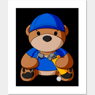 Golf Teddy Bear Posters and Art